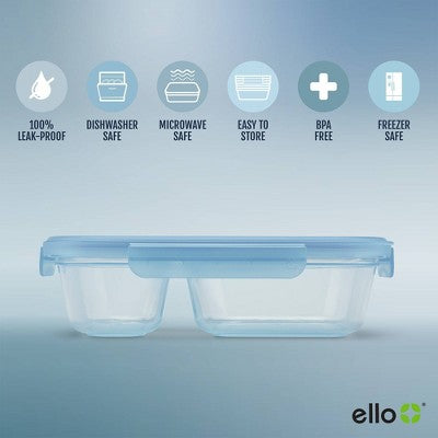 Ello 8pc Snap and Nest Snack Divided Food Storage Containers Blue