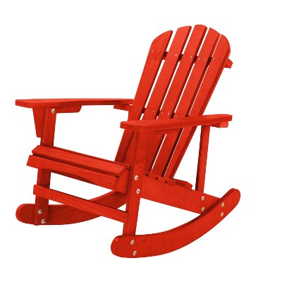 Saint Birch Adirondack Wooden Rocking Chair, Red (LOCAL PICKUP ONLY)