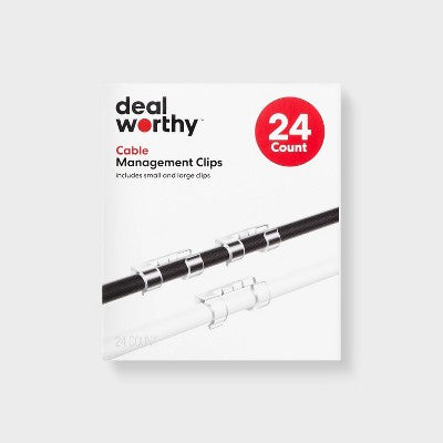 Clear Cable Clips - dealworthy 24ct