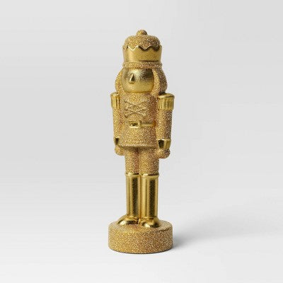 11.5" Christmas Gold Nutcracker with Glittered Finish - Wondershop