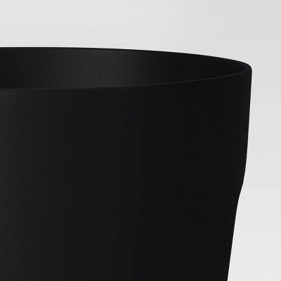 Recycled Resin Railing Indoor Outdoor Planter Pot Black 9.36"x9.36"x8.3" - Room Essentials