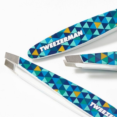 Tweezerman Mini Slant Tweezer - Blue Mosaic