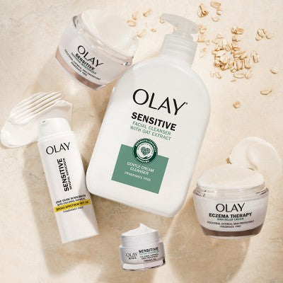 Olay Sensitive Eczema Therapy Skin Relief Face Moisturizer Cream with Colloidal Oatmeal - Fragrance Free - 1.7oz