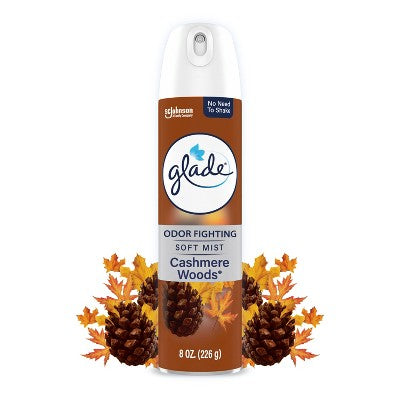 Glade Compressed Gas Aerosol Air Freshener - Cashmere Woods - 8oz