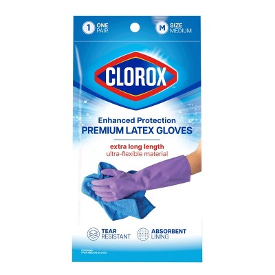 Clorox Enhanced Protection Latex Gloves - Medium - 1 Pair