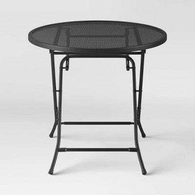 32" Metal Mesh Round Patio Bistro Table Black - Room Essentials (LOCAL PICKUP ONLY)