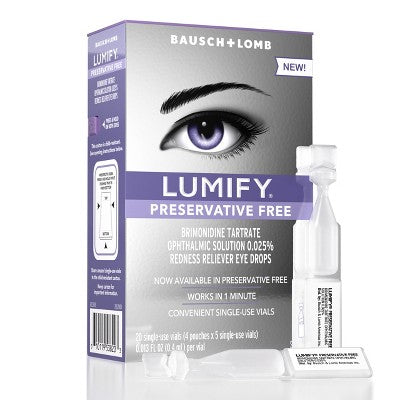 Lumify Eye Drops for Redness Relief - Preservative Free Vials - 20ct
