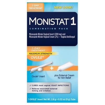 Monistat 1-Dose Yeast Infection Treatment Ovule Insert & External Itch Cream - 0.41oz