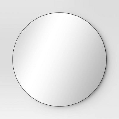 28" Round Infinity Circle Mirror Black - Threshold: Modern Powder-Coated Metal Frame, Wall Mounted (LOCAL PICKUP ONLY)