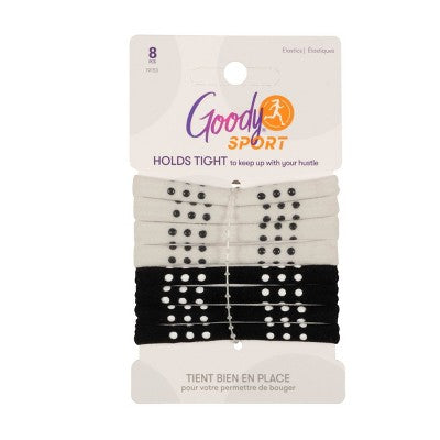 Goody Sport Seemless Elastics Non-Slip Grip - Black/Gray - 8pk