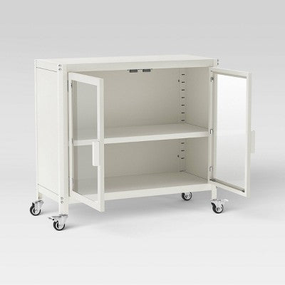 2 Door Metal Rolling Locker Storage Cabinet Chalk White - Room Essentials (LOCAL PICKUP ONLY)