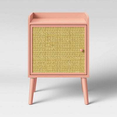 Rattan & Wood KD Kids' Nightstand Rose Pink - Pillowfort (LOCAL PICKUP ONLY)