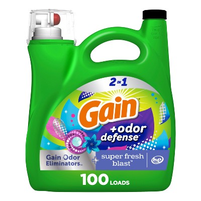 Gain Liquid Odor Defense Laundry Detergent - Super Fresh Blast - 144 fl oz