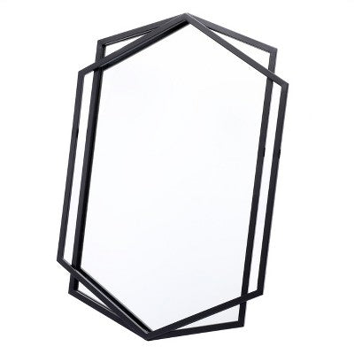 LuxenHome Black Metal Hexagon Frame Wall Accent Mirror for Bathroom & Vanity (LOCAL PICKUP ONLY)