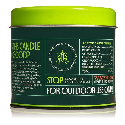 9oz 30-Hour Repellent Candle Tin - Murphy's Naturals: DEET-Free Outdoor Bug Protection, 10ft Coverage Area