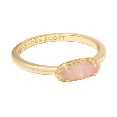Kendra Scott Emma 14K Gold Over Brass Band Ring - Rose Quartz 8