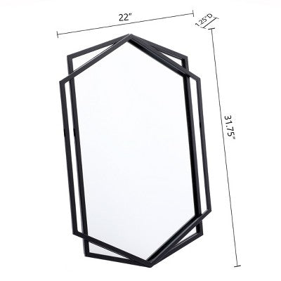 LuxenHome Black Metal Hexagon Frame Wall Accent Mirror for Bathroom & Vanity (LOCAL PICKUP ONLY)
