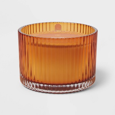 2 Wick Ribbed Glass Vanilla Pumpkin Candle 13oz - Threshold