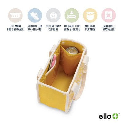 Ello Lunch Bag Food Storage Container Yellow Flowers