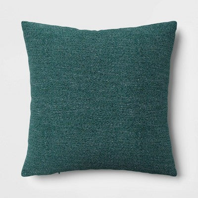 18"x18" Outdoor Square Decorative Pillow Cover Dark Teal Blue - Threshold