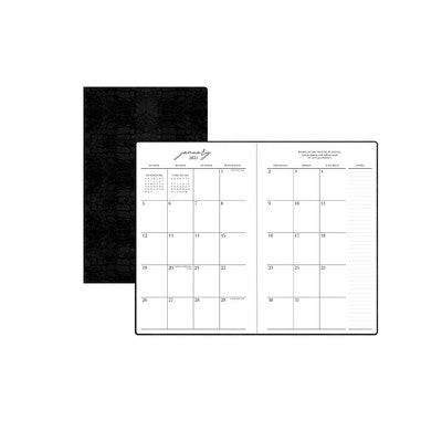NOTIQ for Blue Sky 2025 Weekly/Monthly Planner 8.31"x6.14" Black Croc: Adult Side-Bound, Tabs, 5x8, January-December
