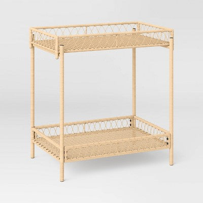 Exmore Outdoor Serving Bar Cart - Natural - Threshold: Weather-Resistant, for Patio Entertaining (LOCAL PICKUP ONLY)