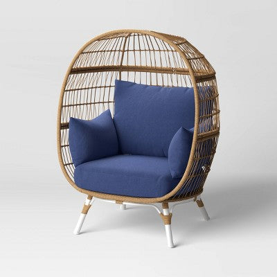 4pc Southport Egg Chair Replacement Outdoor Cushion Sets Navy Blue - Threshold