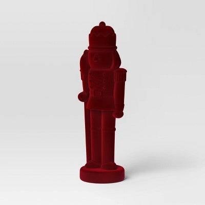 28" Flocked Christmas Decorative Nutcracker - Wondershop Red