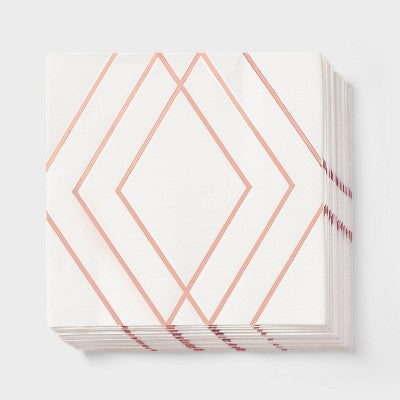 30ct Lunch Napkins Rose Gold - Spritz