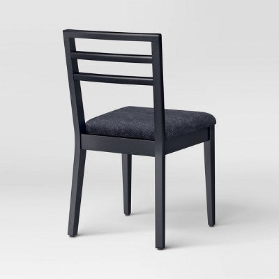 Set of 2 Ladder Back Dining Chair With Padded Seat Black - Room Essentials (LOCAL PICKUP ONLY)
