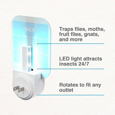 Safer Home Indoor Fly Trap Starter Kit (1 Plug-In Base + 2 Refills)