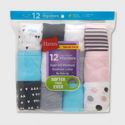 Hanes Girls' 12pk Hipster - SIZE 14