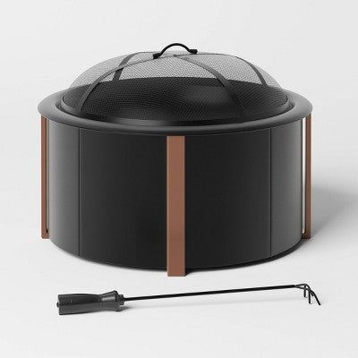 Wood Burning Fire Pit Black - Threshold (LOCAL PICKUP ONLY)