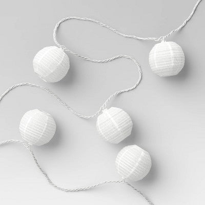 10ct LED Mini Indoor Outdoor Lantern String Lights Clear Bulbs with White Wire - Threshold