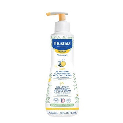 Mustela Nourishing Baby Cleansing Gel with Cold Cream,Baby Body Wash and Baby Shampoo - 10.14oz