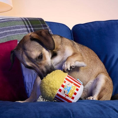 BARK Barkbuster Movie Night Buttered Chompcorn Dog Food Shaped Plush Toy