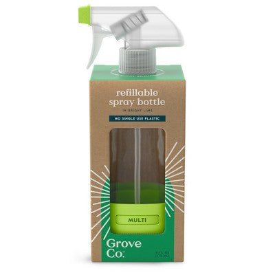 Grove Co. Reusable Cleaning Glass Spray Bottle - Bright Lime