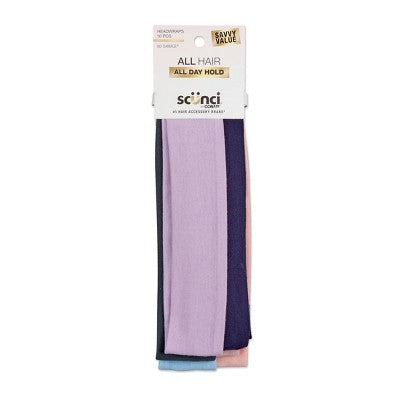 scunci Stretch Polyester Headbands - Pastels - 10pcs