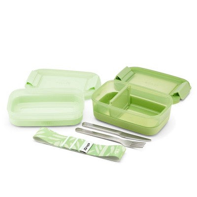 Ello Plastic Lunch Stack Food Storage Container Green