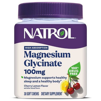 Natrol High Absorption Magnesium Glycinate Capsules - Cherry Lemon - 30ct