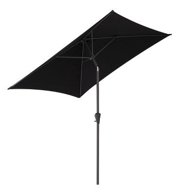 6.5'x6.5' Square Tilting Market Patio Umbrella Black - CorLiving: UV & Weather-Resistant, Crank Lift (LOCAL PICKUP ONLY)