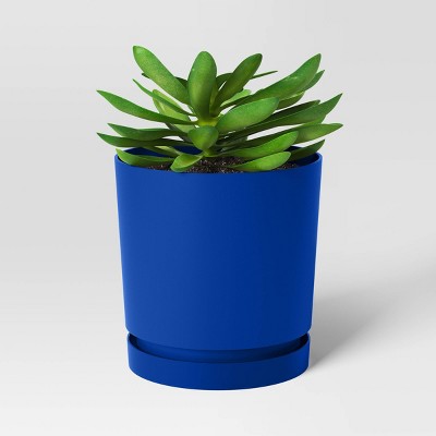 Recycled Resin Indoor Outdoor Planter Pot Blue 10"x10"x10" - Room Essentials