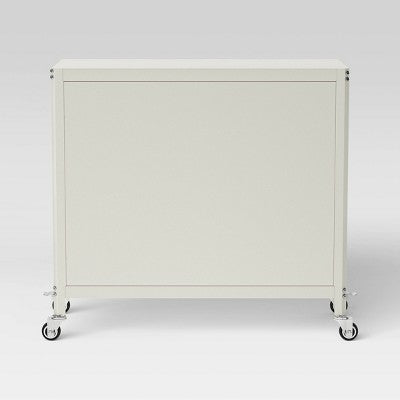 2 Door Metal Rolling Locker Storage Cabinet Chalk White - Room Essentials (LOCAL PICKUP ONLY)