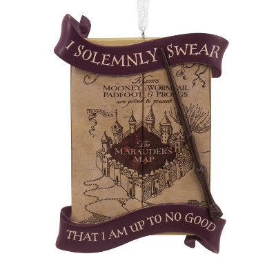 Hallmark Harry Potter Marauder's Map with Wand Christmas Tree Ornament