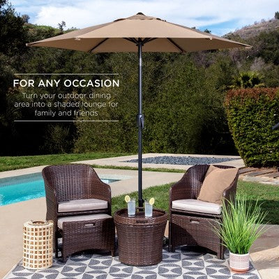 Best Choice Products 7.5ft Heavy-Duty Outdoor Market Patio Umbrella w/ Push Button Tilt, Easy Crank, Tan (LOCAL PICKUP ONLY)
