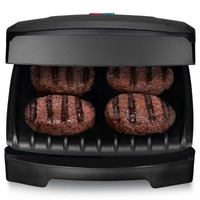 Gourmia 4-Serving Multi-Use Contact Grill & Panini - Black