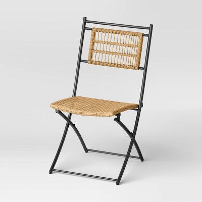 1pc Southport Patio Folding Chair Beige - Threshold (LOCAL PICKUP ONLY)