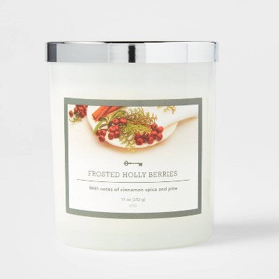 11oz Glass Jar Nordic Holly Berry Candle - Threshold