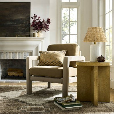 Ceramic Lamp Base with Reactive Glaze White - Threshold designed with Studio McGee
