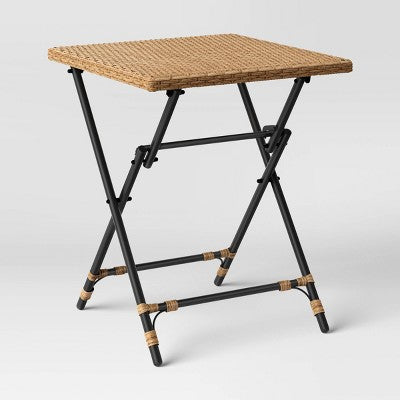 Southport Folding Patio Bistro Table Beige - Threshold (LOCAL PICKUP ONLY)